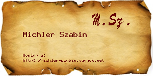 Michler Szabin névjegykártya